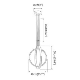 Designer Touch Decorative Modern Chandelier 2 Rings Pendant Lighting Dining