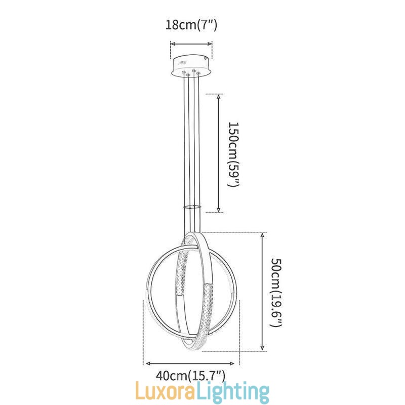 Designer Touch Decorative Modern Chandelier 2 Rings Pendant Lighting Dining