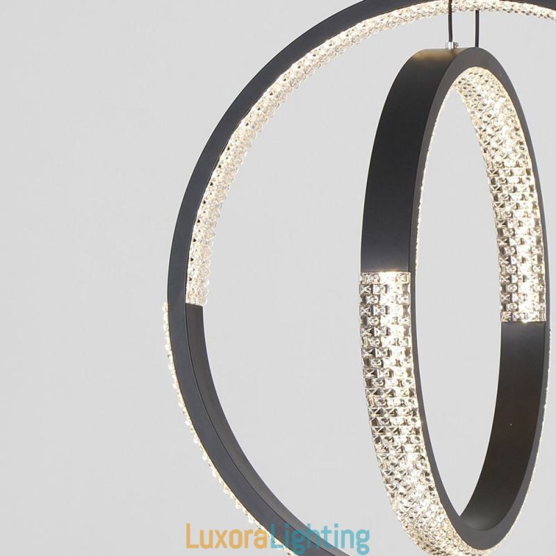 Designer Touch Decorative Modern Chandelier 2 Rings Pendant Lighting Dining