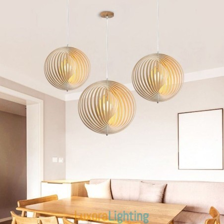 Designer Touch Decorative Modern Round Ball Chandelier Basswood Pendant Lamp