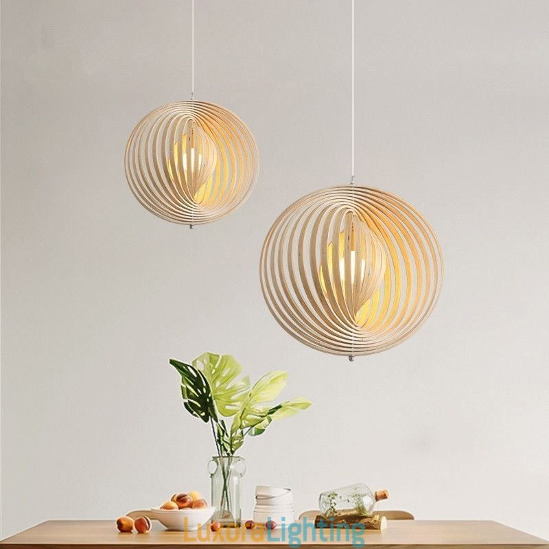 Designer Touch Decorative Modern Round Ball Chandelier Basswood Pendant Lamp