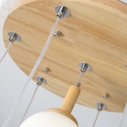 Designer Touch Decorative Japanese Wooden Pendant Light Nordic Glass Hanging Lamp