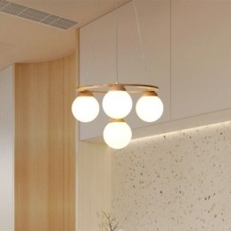 Designer Touch Decorative Japanese Wood Chandelier Molecule Pendant Light