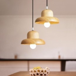 Designer Touch Decorative Japanese Wood Pendant Light Hat Hanging Light
