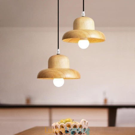Designer Touch Decorative Japanese Wood Pendant Light Hat Hanging Light