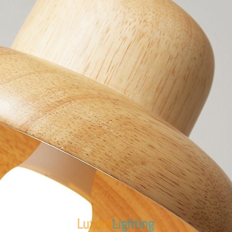 Designer Touch Decorative Japanese Wood Pendant Light Hat Hanging Light