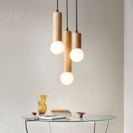 Designer Touch Decorative Japanese Wood Pendant Light 3 Lights Hanging Light