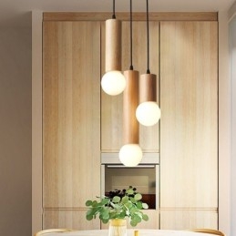 Designer Touch Decorative Japanese Wood Pendant Light 3 Lights Hanging Light