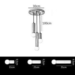 Designer Touch Decorative Japanese Wood Pendant Light 3 Lights Hanging Light
