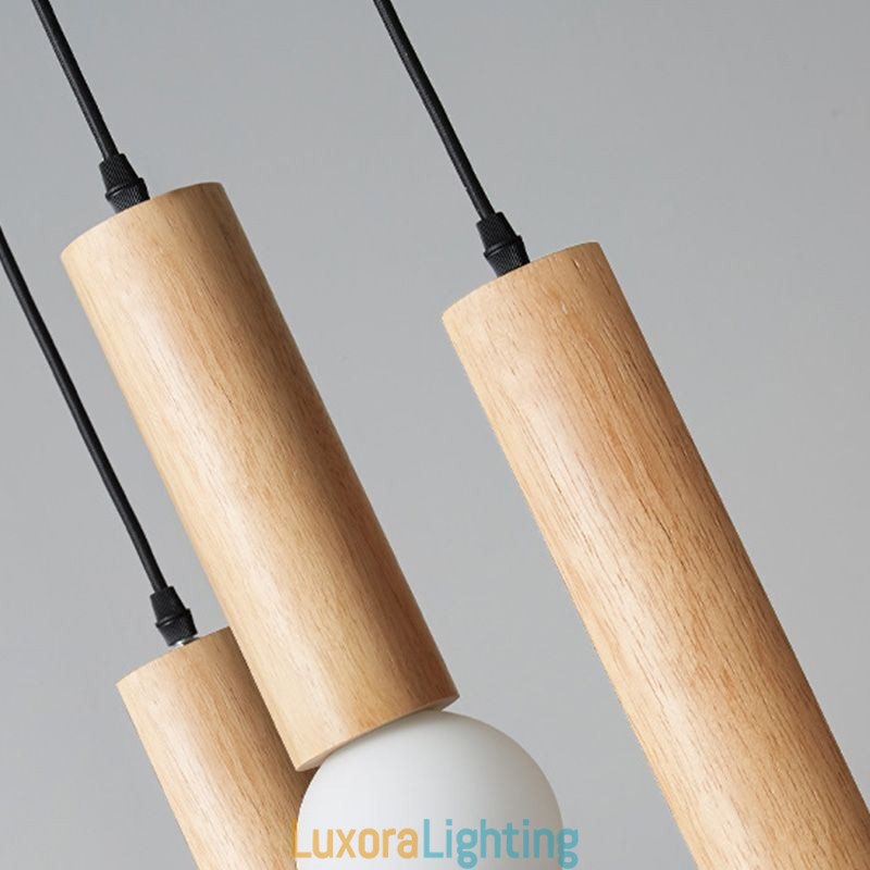 Designer Touch Decorative Japanese Wood Pendant Light 3 Lights Hanging Light