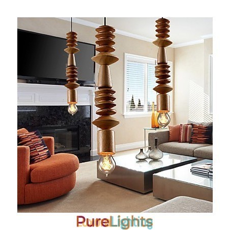 Designer Touch Decorative Chandelier Mini Style Traditional Classic Wood Bamboo
