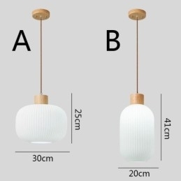 Designer Touch Decorative Japanese Wood Pendant Light Glass Lantern Hanging Light