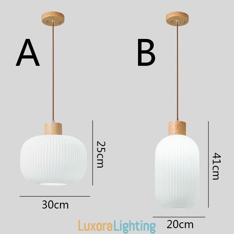 Designer Touch Decorative Japanese Wood Pendant Light Glass Lantern Hanging Light