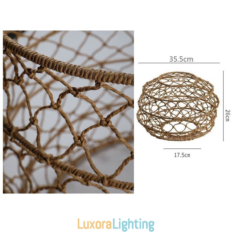 Designer Touch Decorative Modern Pastoral Pendant Light Creative Rattan Hanging Light With Foldable Lampshade