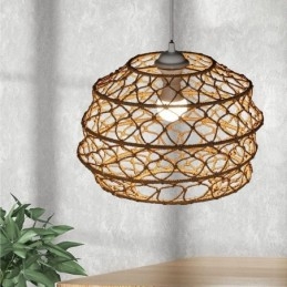 Designer Touch Decorative Modern Pastoral Pendant Light Creative Rattan Hanging Light With Foldable Lampshade