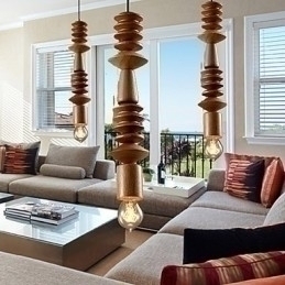 Designer Touch Decorative Chandelier Mini Style Traditional Classic Wood Bamboo