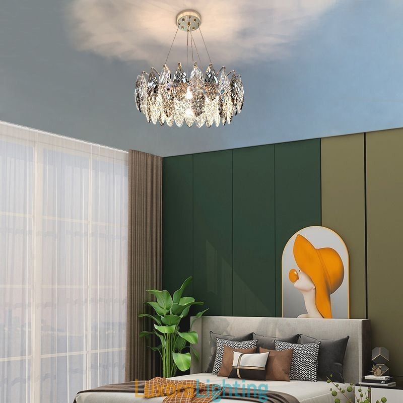 Designer Touch Decorative European Iron Pendant Light Creative Glass Leaf Chandelier