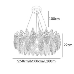 Designer Touch Decorative European Iron Pendant Light Creative Glass Leaf Chandelier