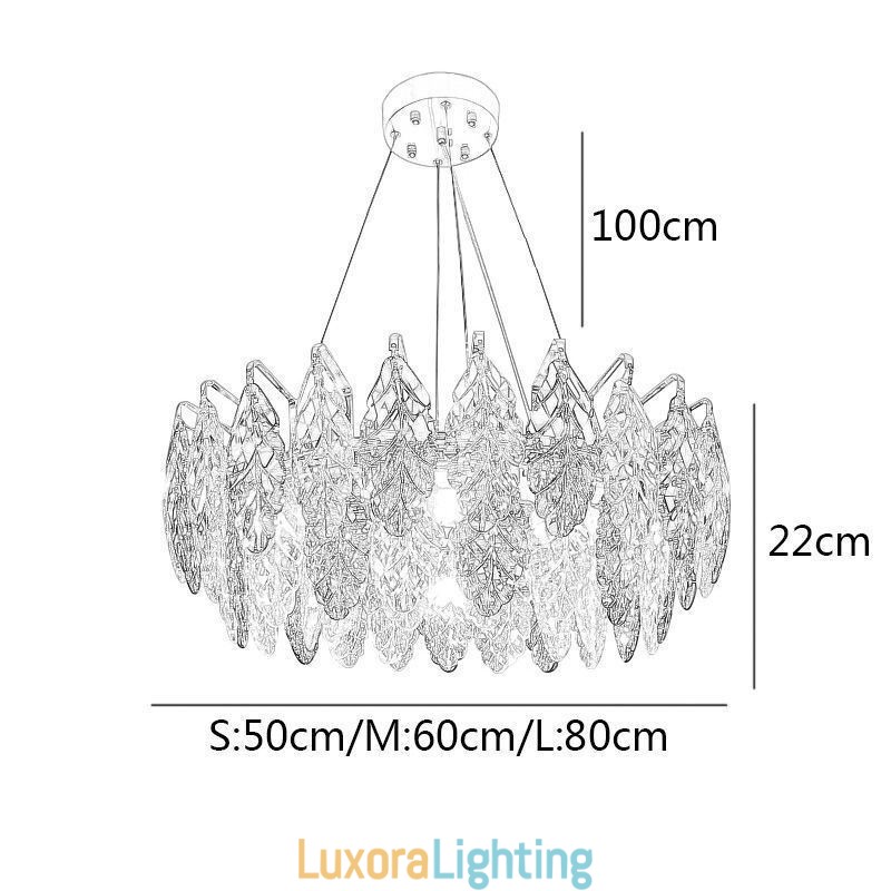 Designer Touch Decorative European Iron Pendant Light Creative Glass Leaf Chandelier