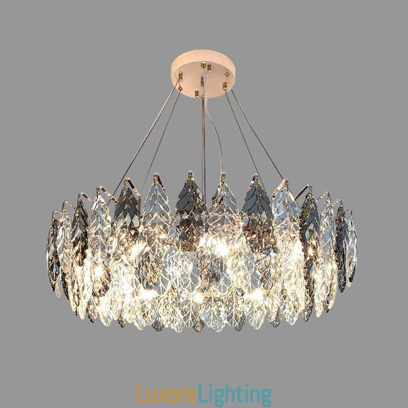 Designer Touch Decorative European Iron Pendant Light Creative Glass Leaf Chandelier