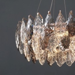 Designer Touch Decorative European Iron Pendant Light Creative Glass Leaf Chandelier