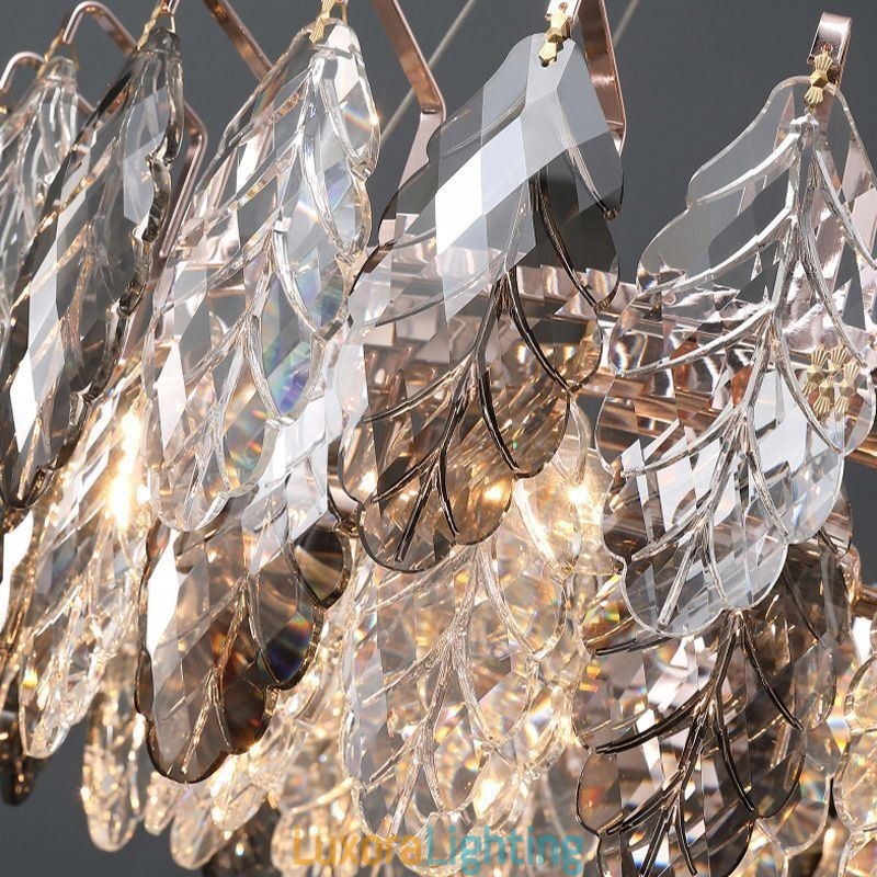 Designer Touch Decorative European Iron Pendant Light Creative Glass Leaf Chandelier