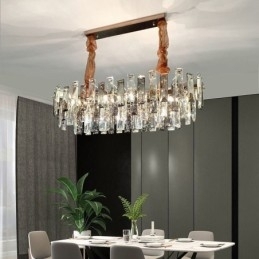 Designer Touch Decorative European Glass Chandelier Light Oval Pendant Lamps