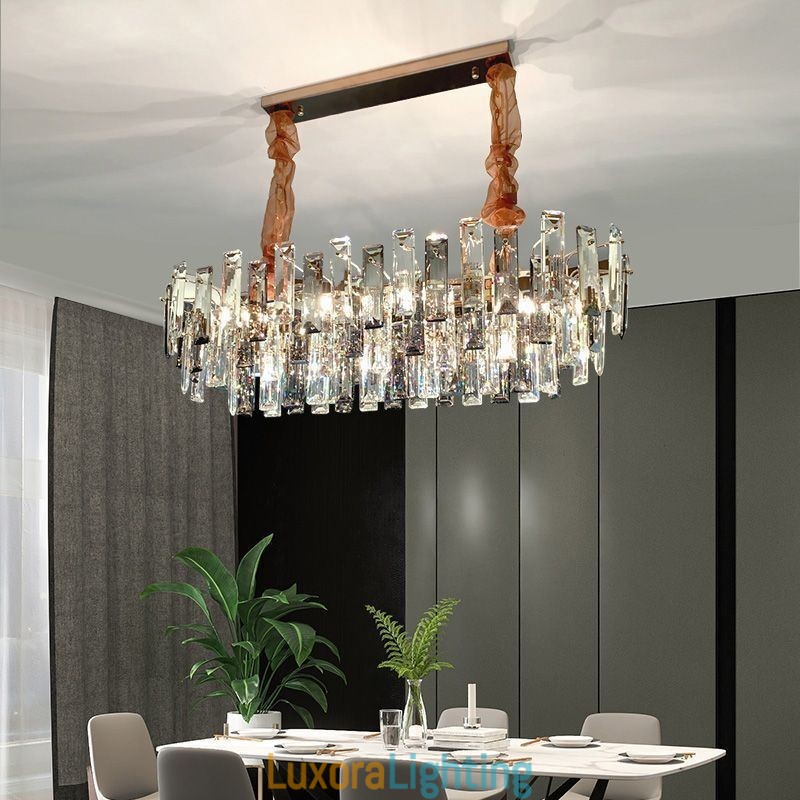 Designer Touch Decorative European Glass Chandelier Light Oval Pendant Lamps