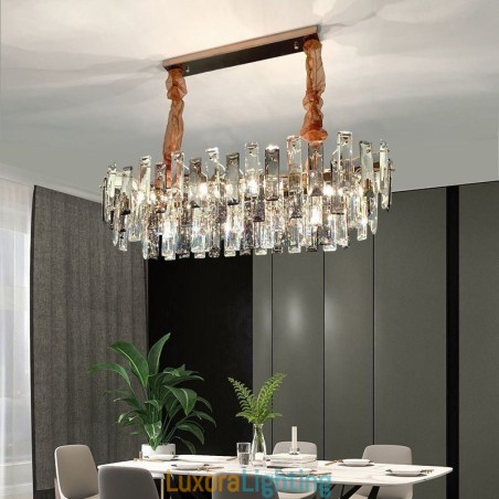Designer Touch Decorative European Glass Chandelier Light Oval Pendant Lamps