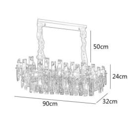 Designer Touch Decorative European Glass Chandelier Light Oval Pendant Lamps