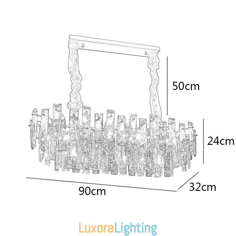 Designer Touch Decorative European Glass Chandelier Light Oval Pendant Lamps