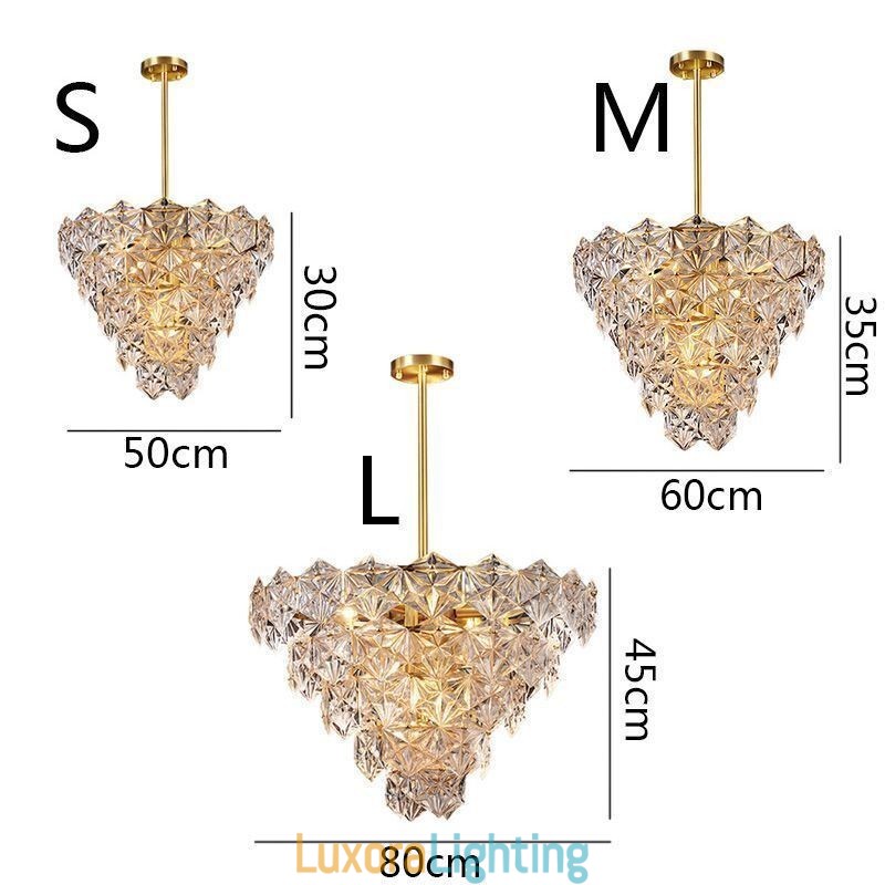 Designer Touch Decorative European Glass Pendant Light Modern Cone Shape Chandelier