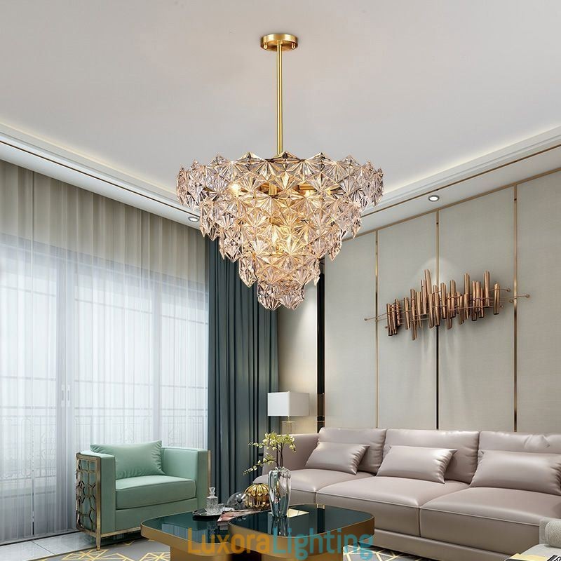 Designer Touch Decorative European Glass Pendant Light Modern Cone Shape Chandelier