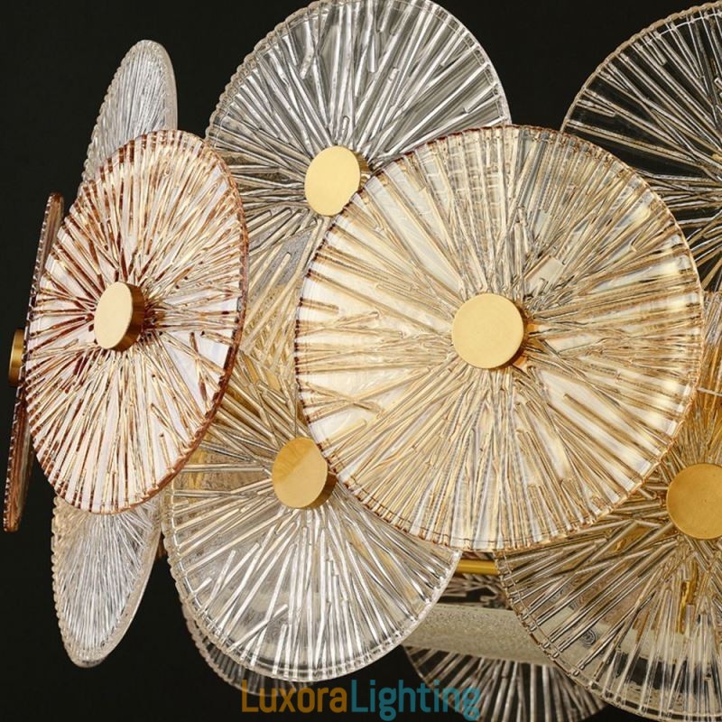 Designer Touch Decorative Modern Spark Disc Chandelier Firework Glass Pendant Lamp Home Decor Lighting