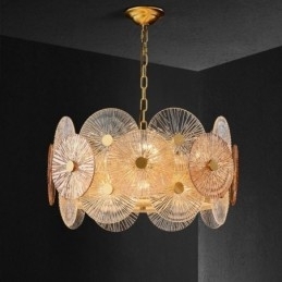 Designer Touch Decorative Modern Spark Disc Chandelier Firework Glass Pendant Lamp Home Deco Lighting