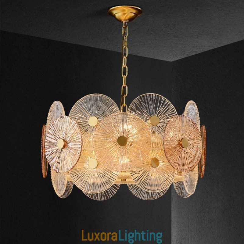 Designer Touch Decorative Modern Spark Disc Chandelier Firework Glass Pendant Lamp Home Deco Lighting