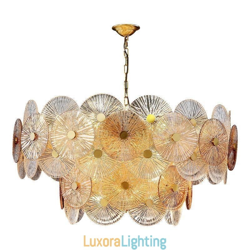 Designer Touch Decorative Modern Spark Disc Chandelier Firework Glass Pendant Lamp Home Deco Lighting