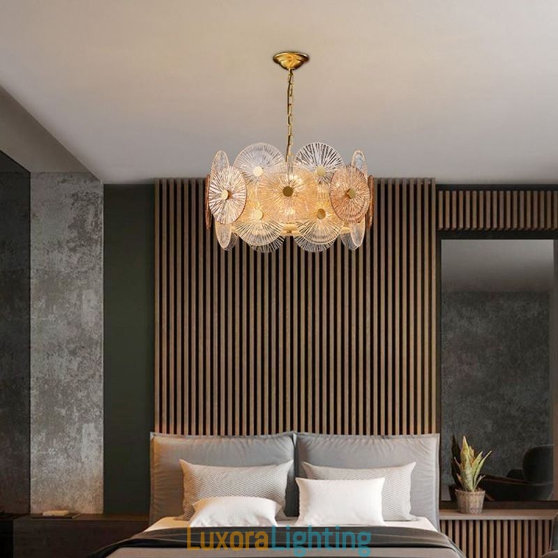 Designer Touch Decorative Modern Spark Disc Chandelier Firework Glass Pendant Lamp Home Deco Lighting