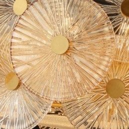 Designer Touch Decorative Modern Spark Disc Chandelier Firework Glass Pendant Lamp Home Deco Lighting