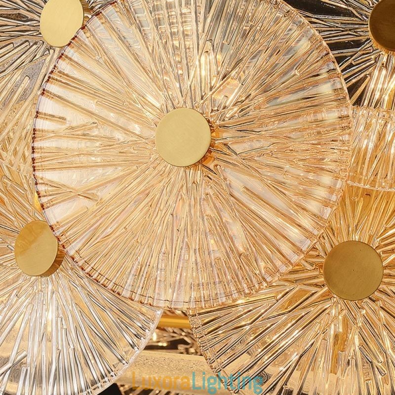 Designer Touch Decorative Modern Spark Disc Chandelier Firework Glass Pendant Lamp Home Deco Lighting