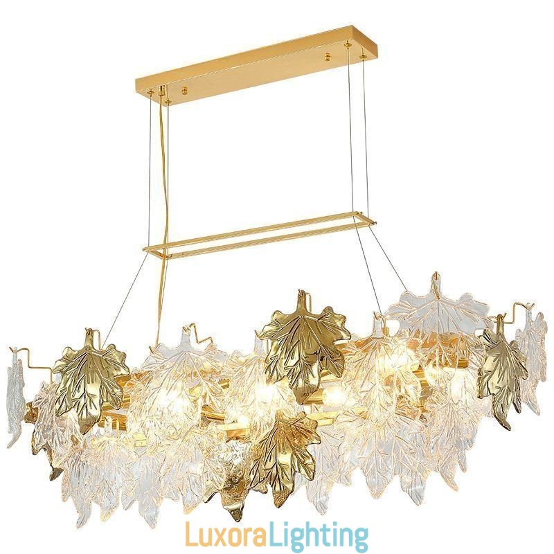 Designer Touch Decorative Maple Leaf Pendant Light Home Decor Glass Lighting