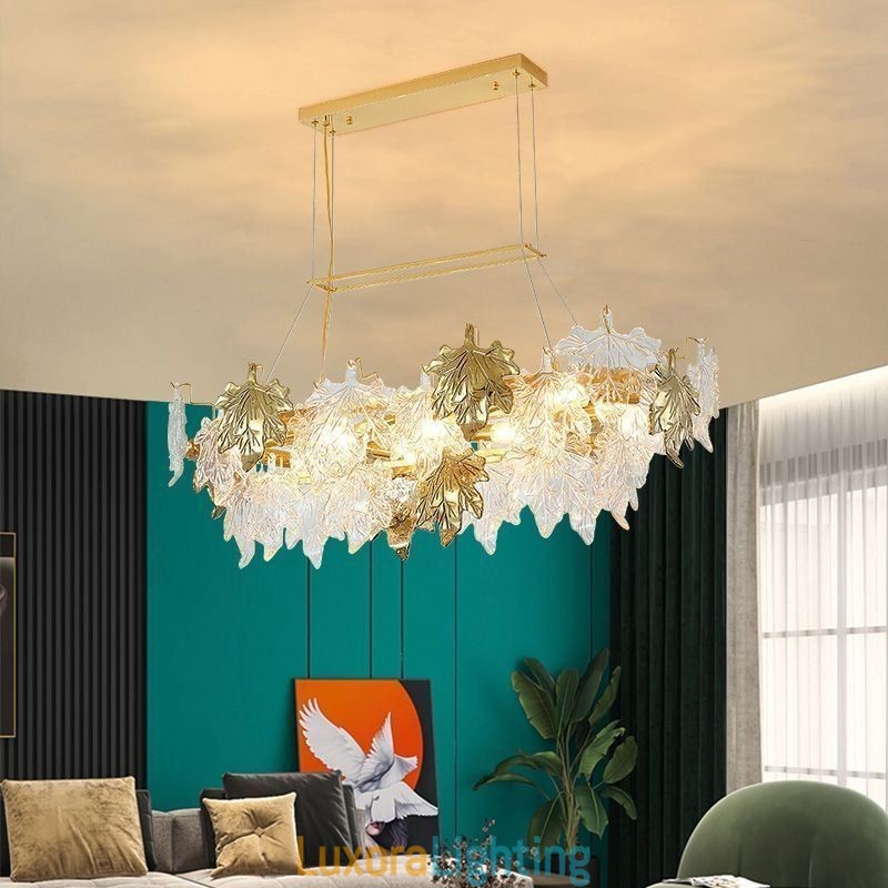Designer Touch Decorative Maple Leaf Pendant Light Home Decor Glass Lighting