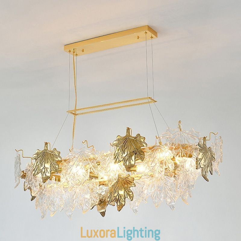 Designer Touch Decorative Maple Leaf Pendant Light Home Decor Glass Lighting