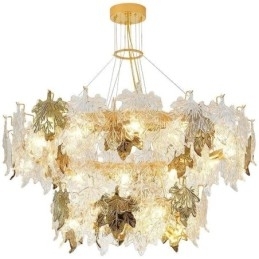 Designer Touch Decorative Maple Leaf Pendant Light European Home Decor Glass Chandelier