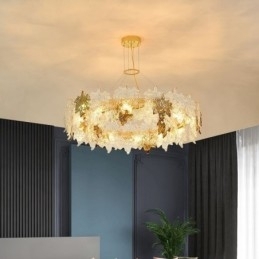 Designer Touch Decorative Maple Leaf Pendant Light European Home Decor Glass Chandelier