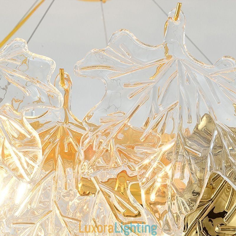 Designer Touch Decorative Maple Leaf Pendant Light European Home Decor Glass Chandelier