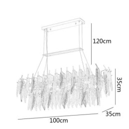 Designer Touch Decorative Artistic Glass Chandelier Feather Oval Pendant Light