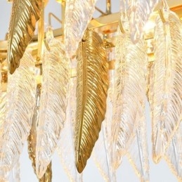 Designer Touch Decorative Artistic Glass Chandelier Feather Oval Pendant Light