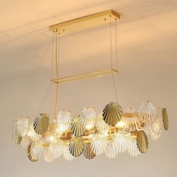 Designer Touch Decorative Luxury Glass Chandelier Fashion Lamp Shell Shape Glass Hanging Lamp