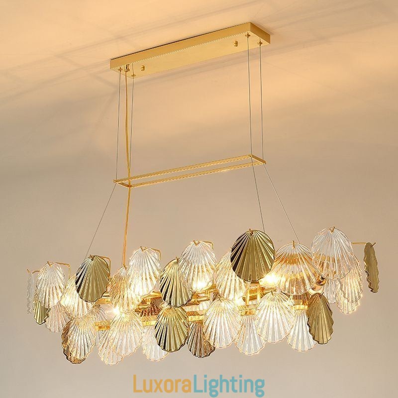 Designer Touch Decorative Luxury Glass Chandelier Fashion Lamp Shell Shape Glass Hanging Lamp